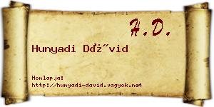 Hunyadi Dávid névjegykártya