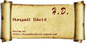 Hunyadi Dávid névjegykártya